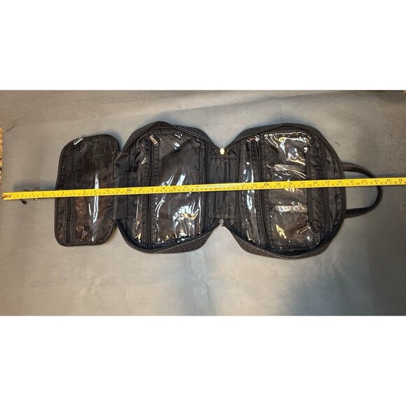 GUESS Hanging Toiletry/Cosmetic/Travel Bag Vintage Style Black Guess Logo Purse - Picture 8 of 15